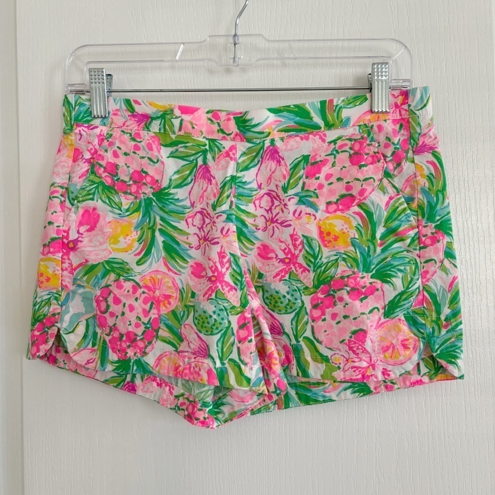Lilly Pulitzer Ocean View Pear Necessities Floral Low Rise Shorts XS